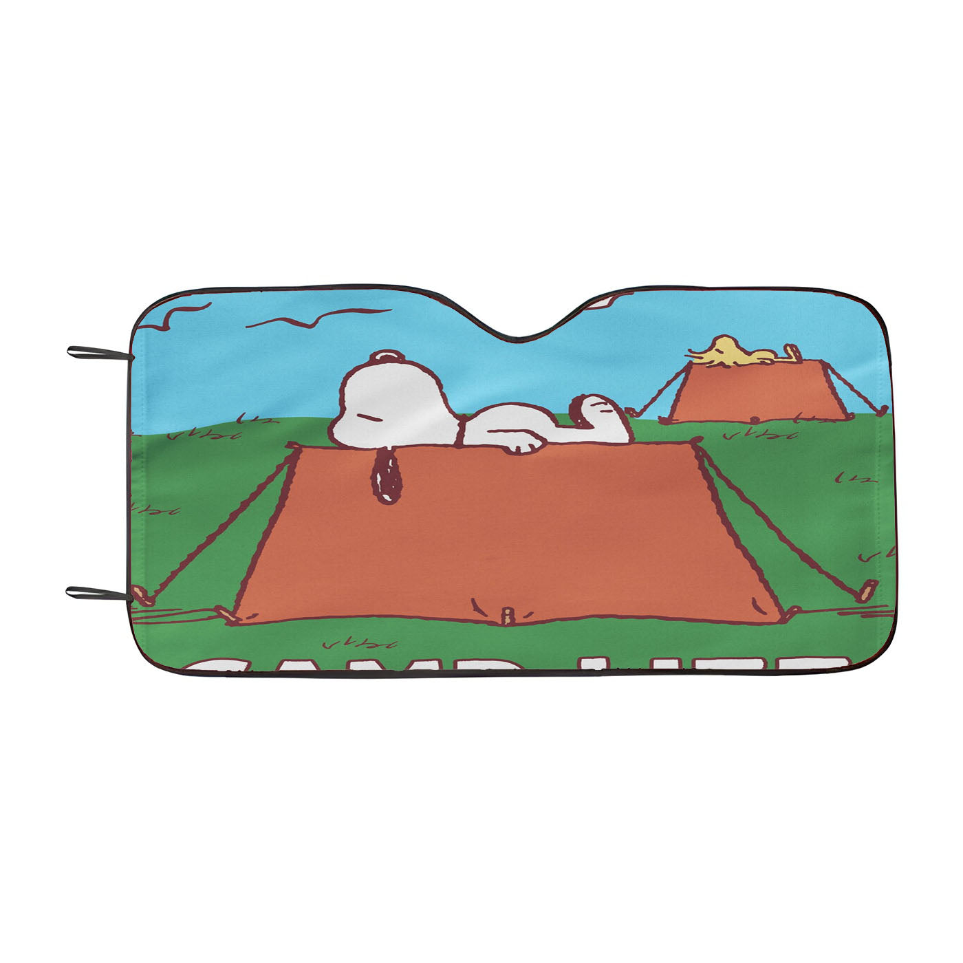 Peanuts Camping Therapy Snoopy Car Auto Sun Shade Windshield Cover