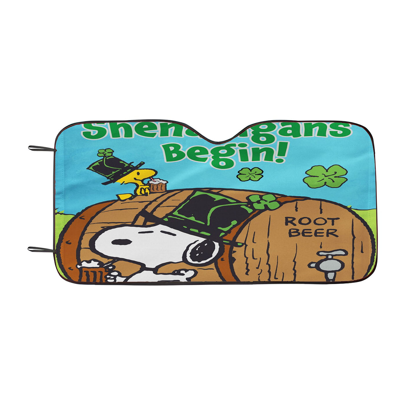 Peanuts Stars & Stripes Doghouse Car Auto Sun Shade Windshield Cover
