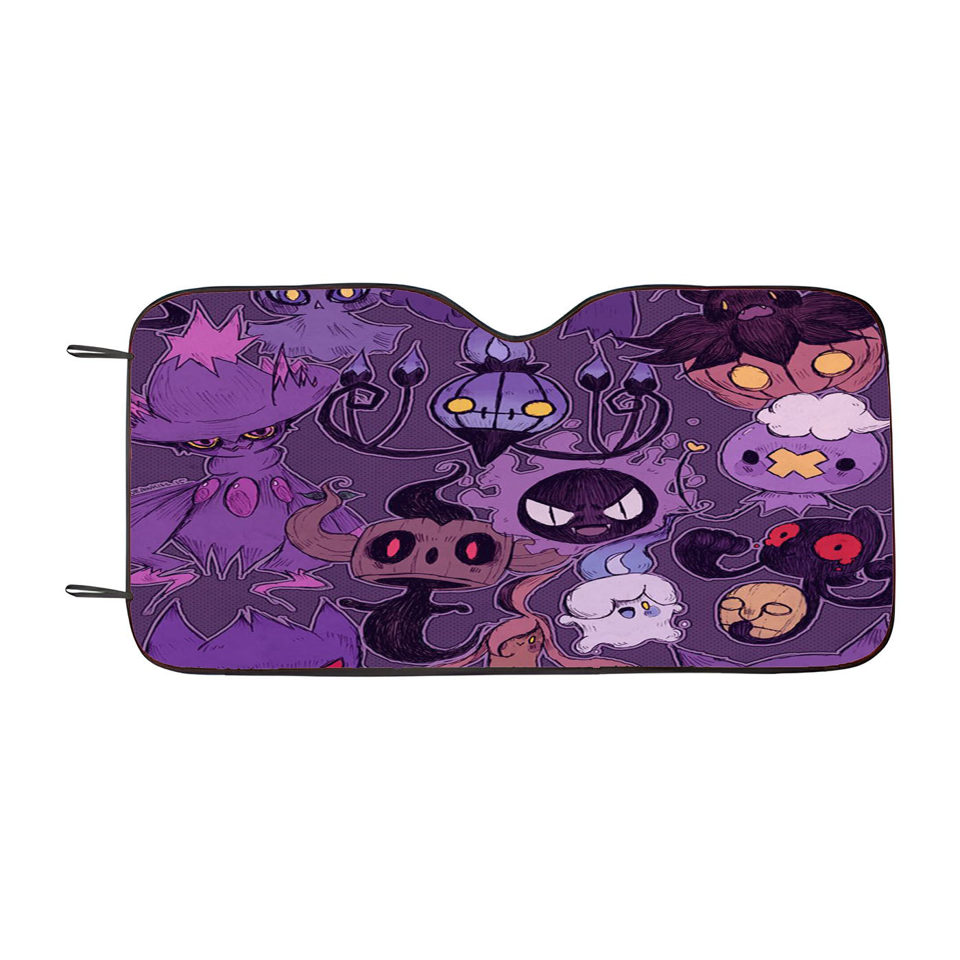 Pokemon Halloween Ghost Type With Pikachu Car Auto Sun Shade Windshield Cover