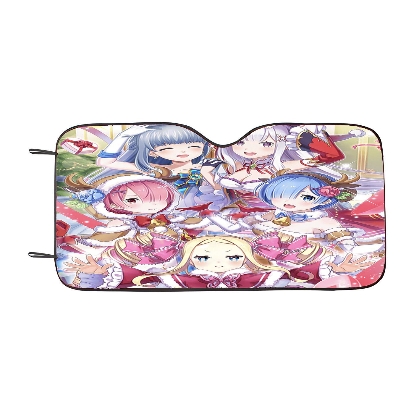 Re Zero Rem Ram And Friends Christmas Car Auto Sun Shade Windshield Cover