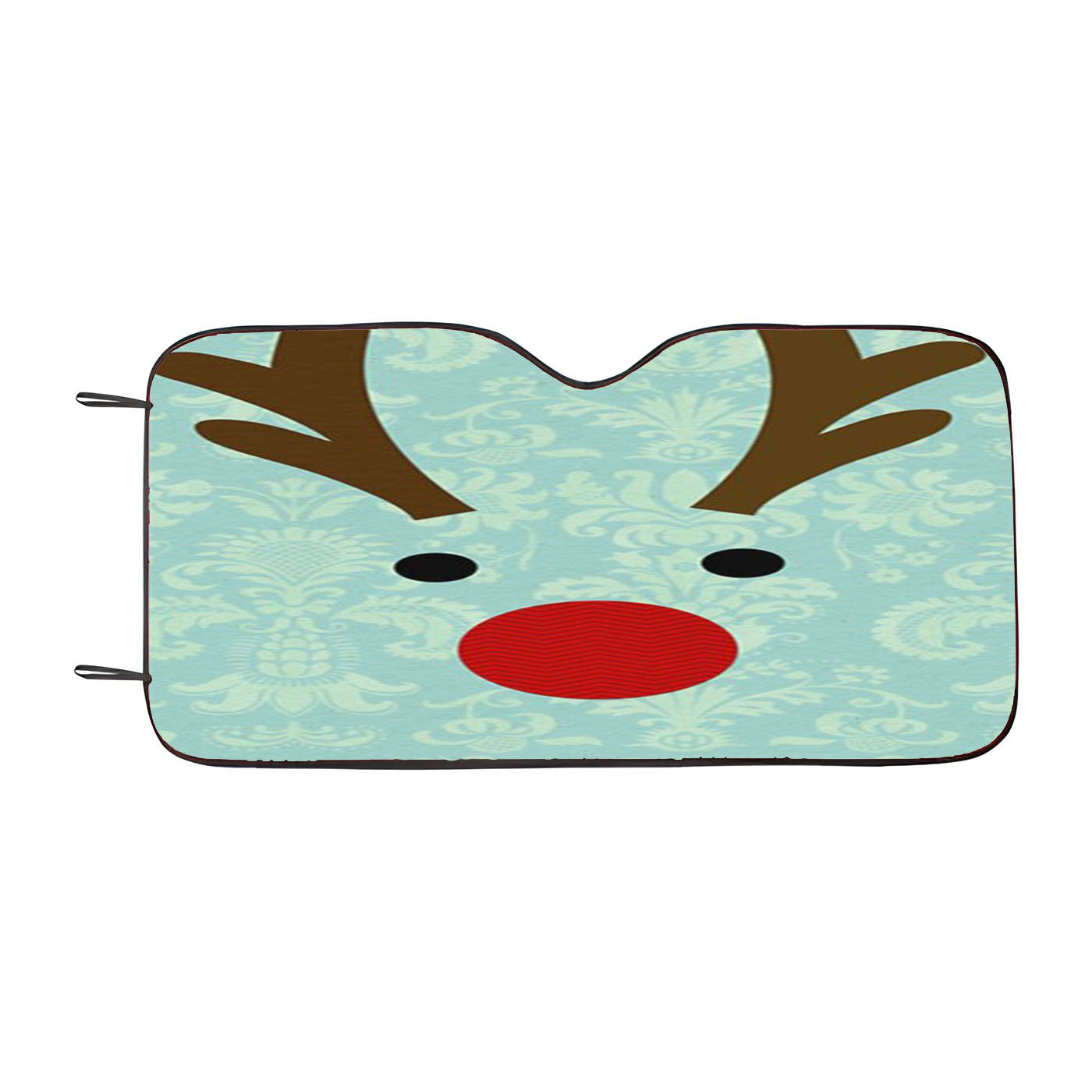 Rudolph Christmas Deer Car Auto Sun Shade Windshield Cover
