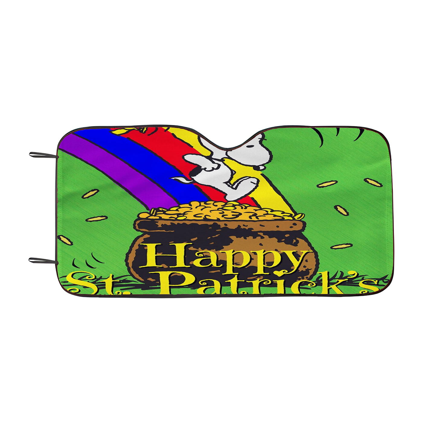 Snoopy And Woodstock St Patricks Day Car Auto Sun Shade Windshield Cover