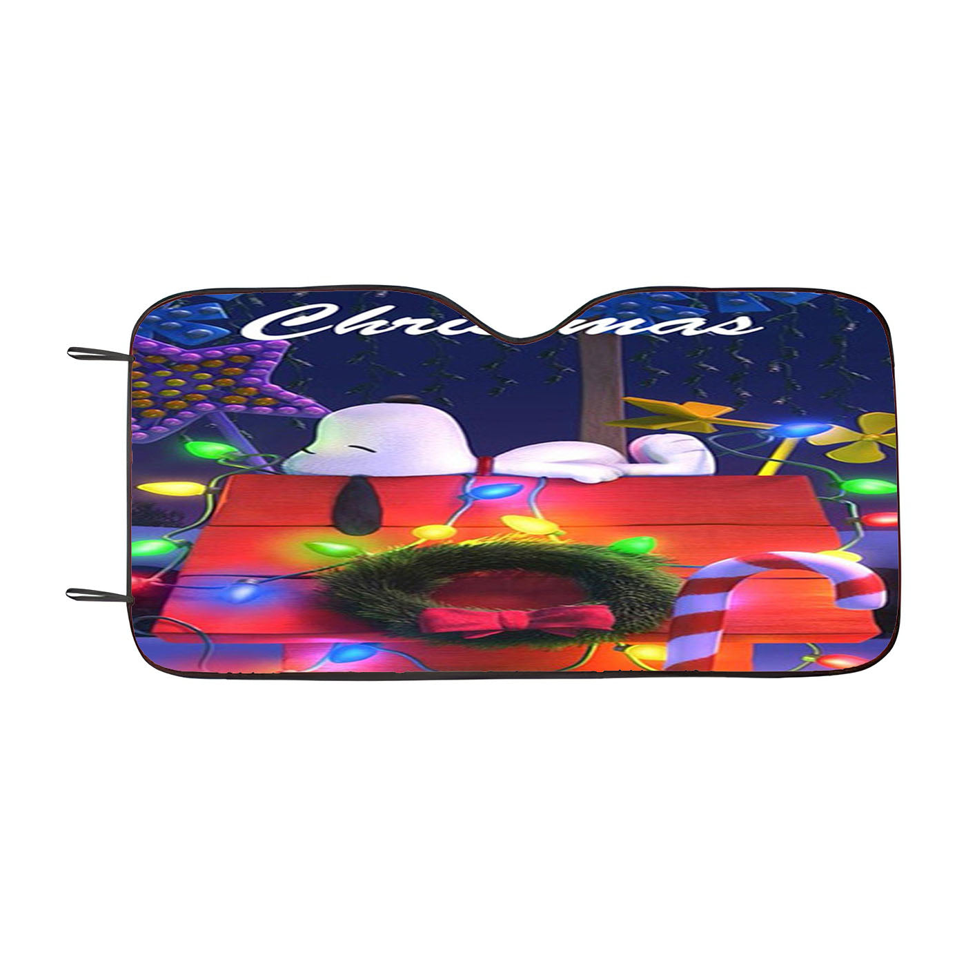 Snoopy Merry Christmas Car Auto Sun Shade Windshield Cover