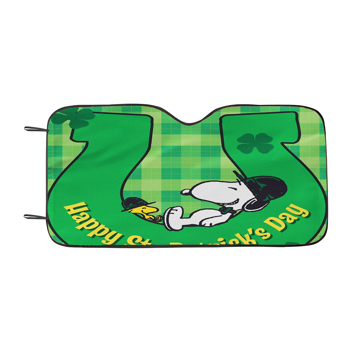 St Patricks Day Snoopy Car Auto Sun Shade Windshield Cover