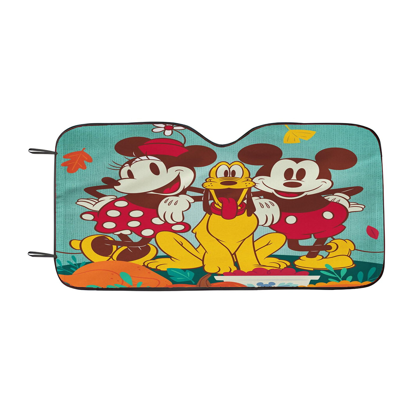 Thanksgiving Feast Mickey Mouse And Minnie Mouse Car Auto Sun Shade Windshield Cover