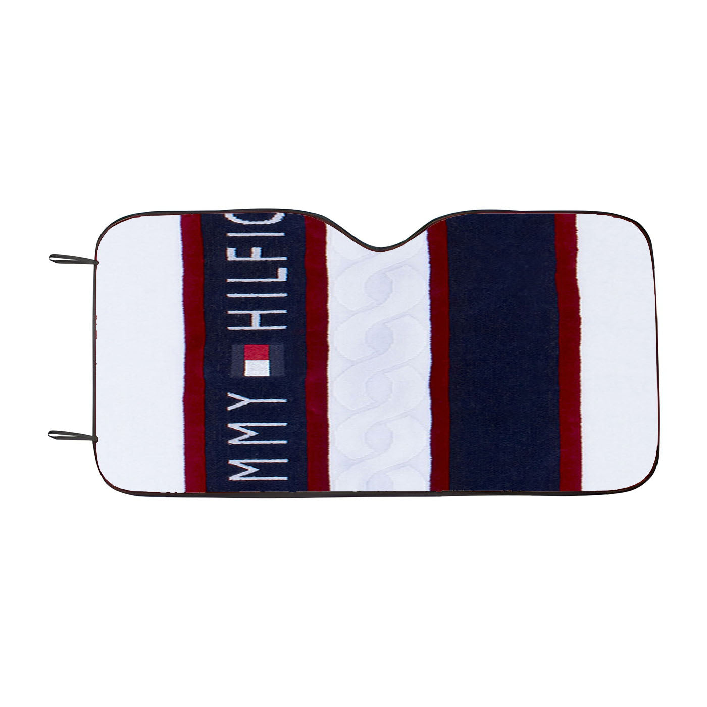 Tommy Hilfiger Logo Fabric Towel Texture Car Auto Sun Shade Windshield Cover