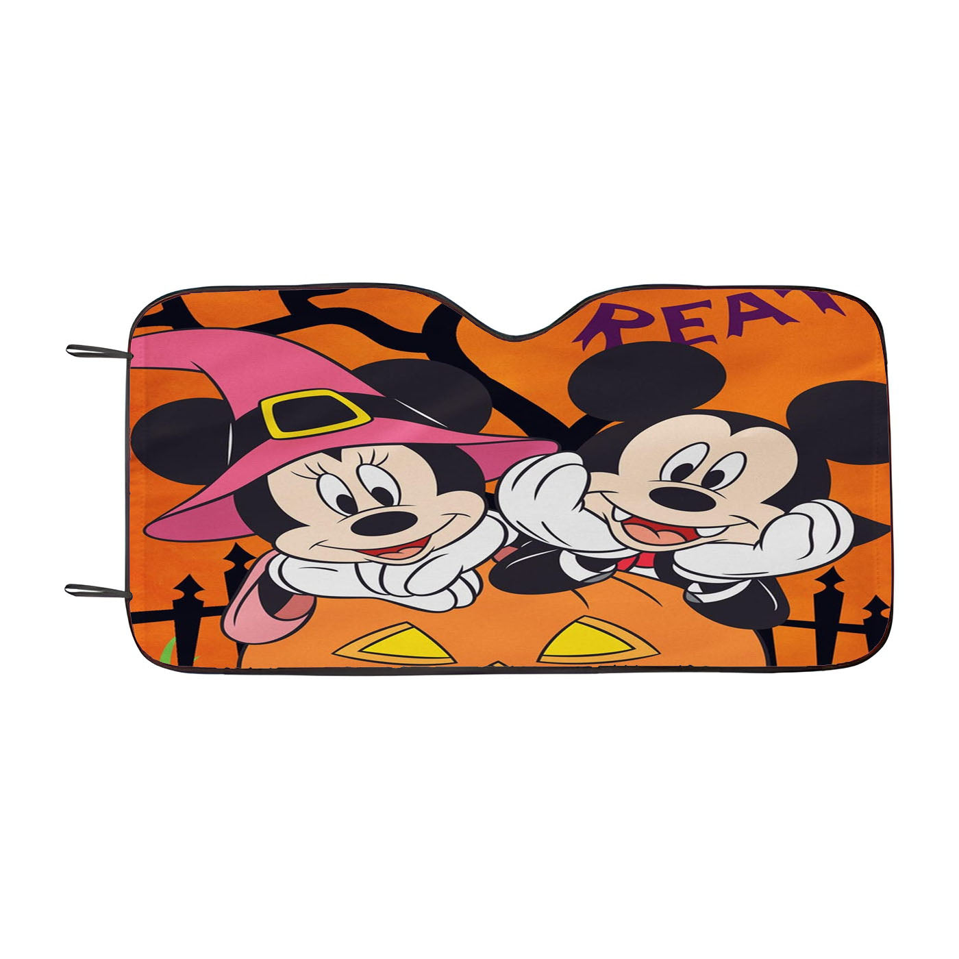 Trick Or Treat Mickey And Minnie Car Auto Sun Shade Windshield Cover