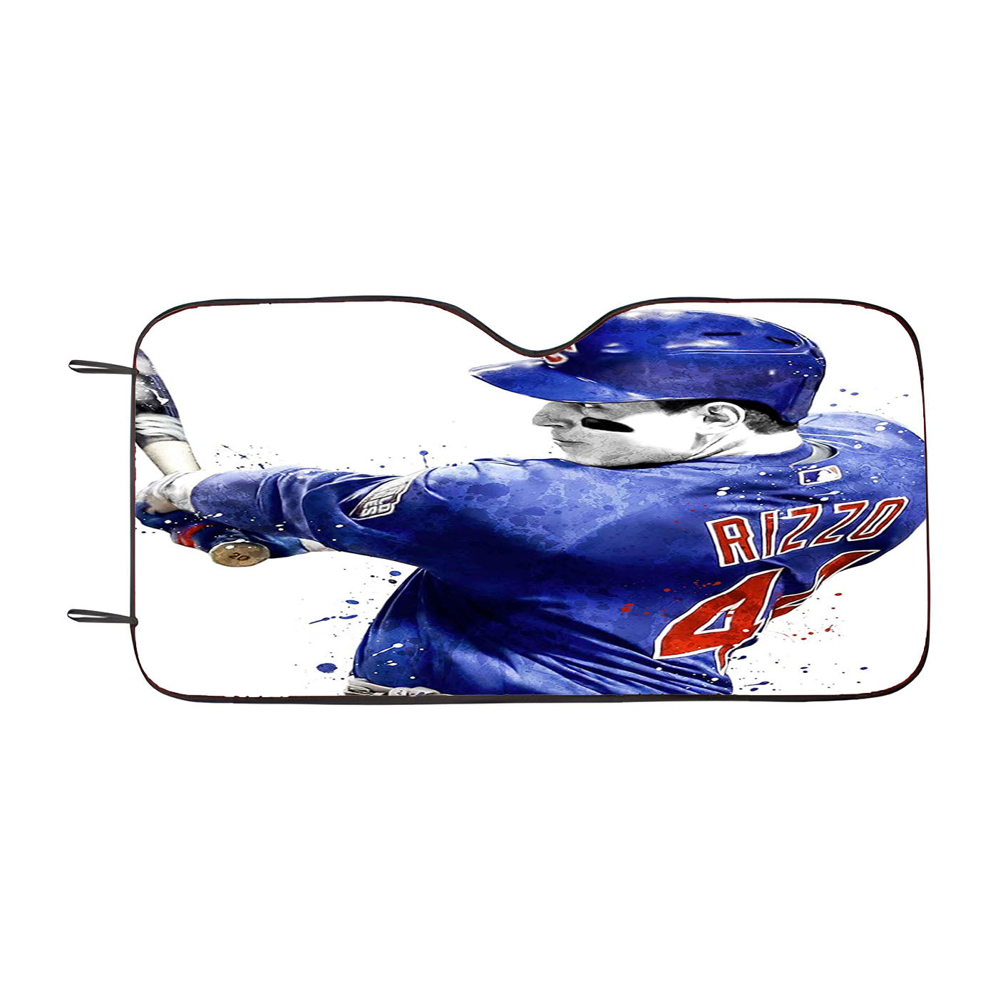 Watercolor Anthony Rizzo Chicago Cubs Baseball Car Auto Sun Shade Windshield Cover
