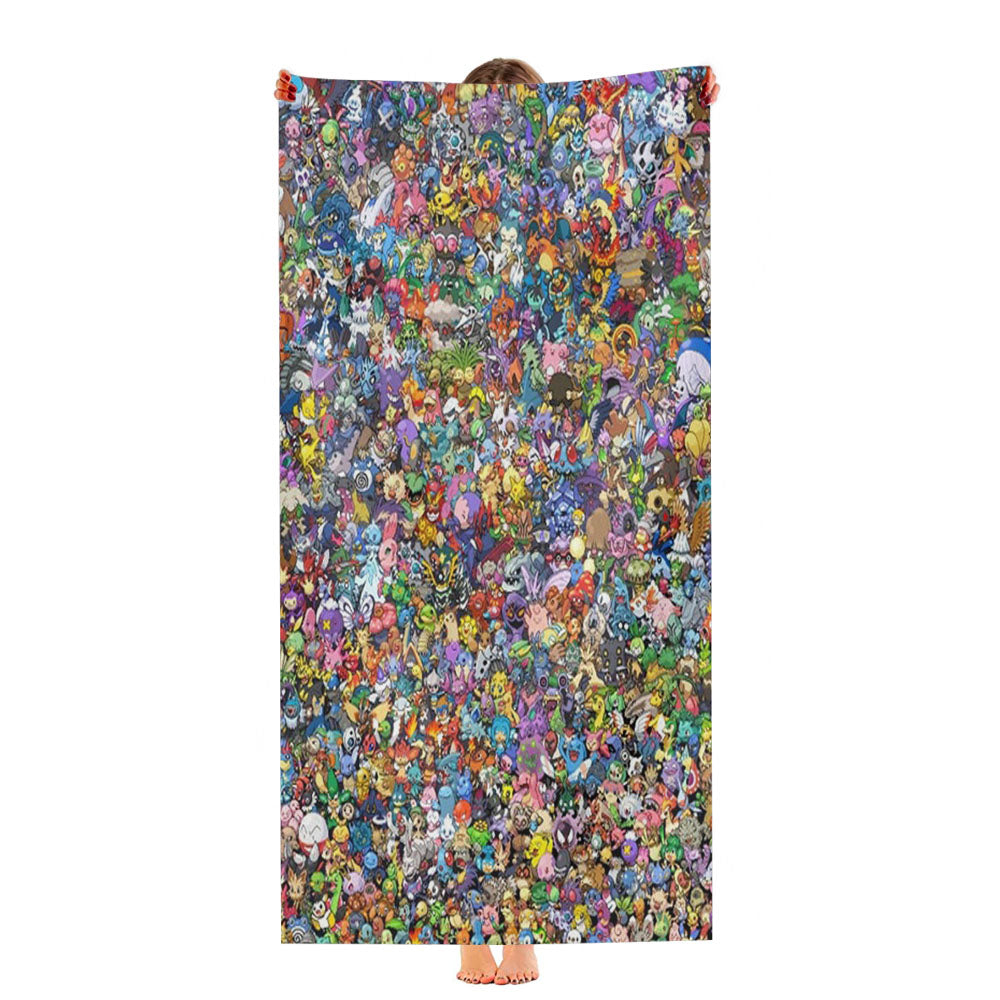 All Pokemon Characters Ultra-Soft Luxury Bathroom Towels