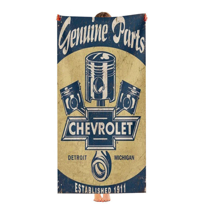 Chevy Retro Car Poster Soft Luxury Bathroom Towels