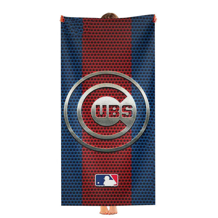 Chicago Cubs Metal Logo Soft Luxury Bathroom Towels
