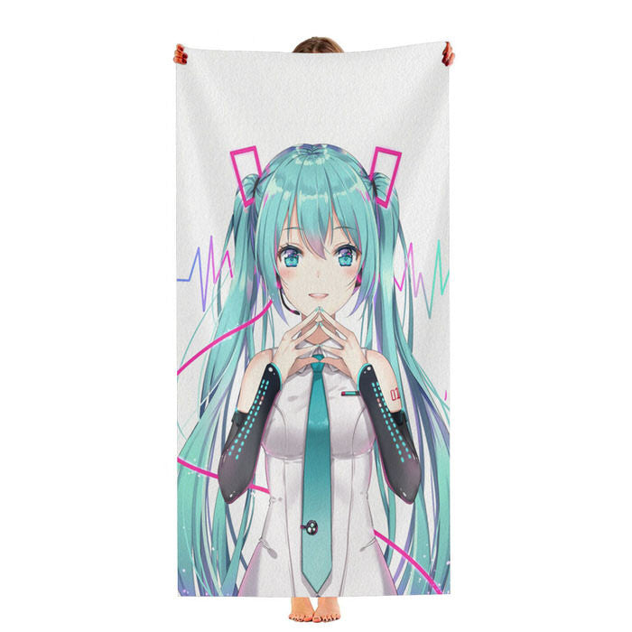 Hatsune Miku 2 Soft Luxury Bathroom Towels
