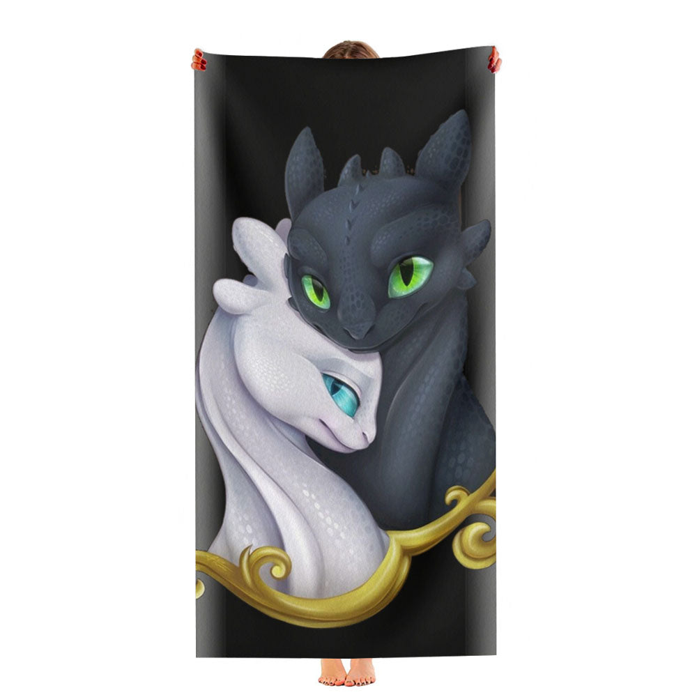How To Train Your Dragon Love Black Ultra-Soft Luxury Bathroom Towels