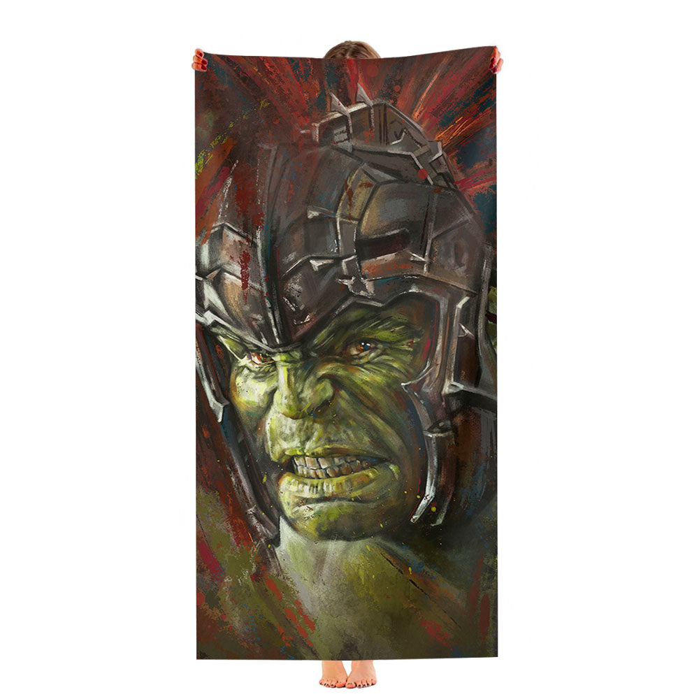 Hulk Illustration Ultra-Soft Luxury Bathroom Towels