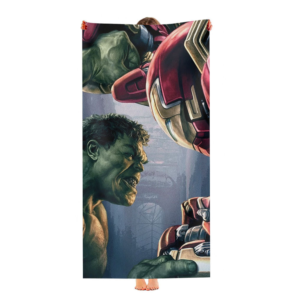 Hulk Vs Hulk Buster Iron Man Ultra-Soft Luxury Bathroom Towels