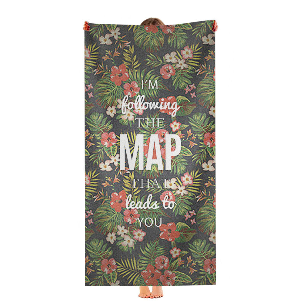 Im Following The Map That Leads To You Maroon Five Ultra-Soft Luxury Bathroom Towels