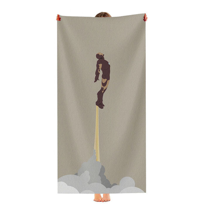Iron Man Wallpaper Soft Luxury Bathroom Towels