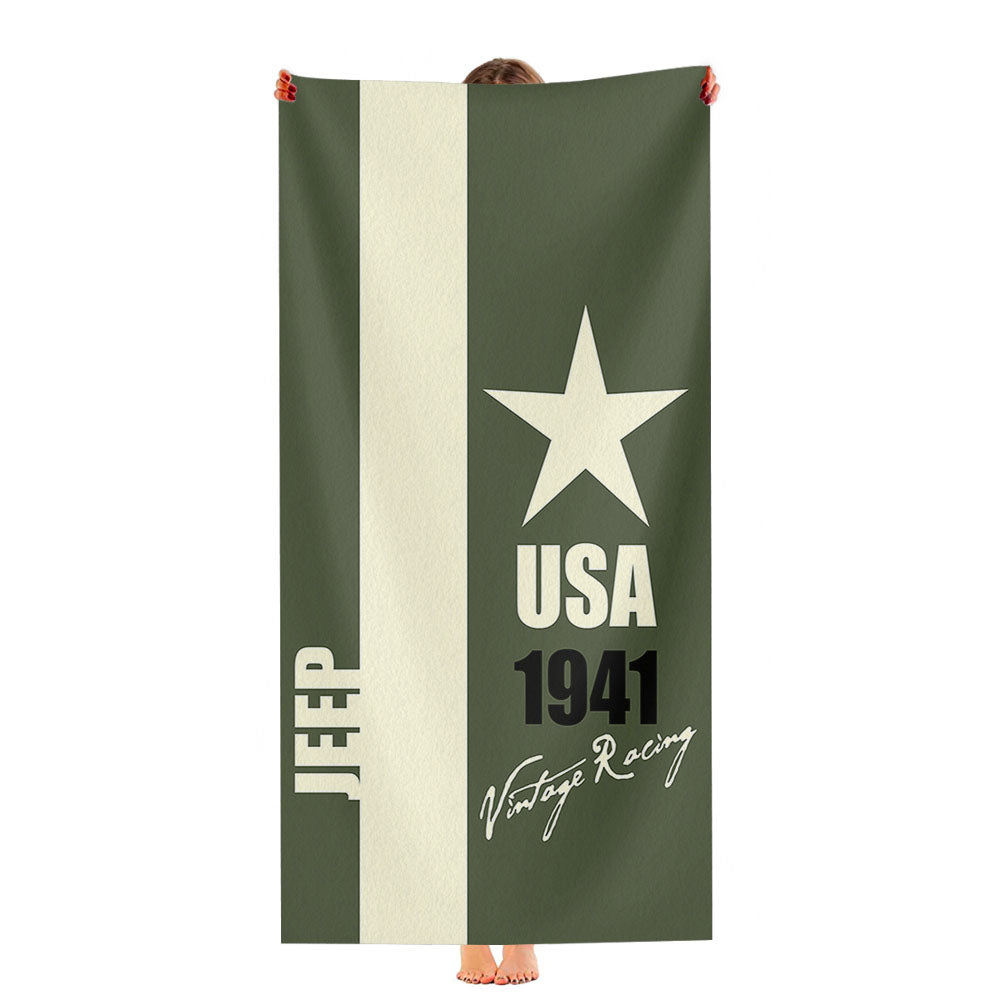 Jeep 1941 Vintage Racing Ultra-Soft Luxury Bathroom Towels