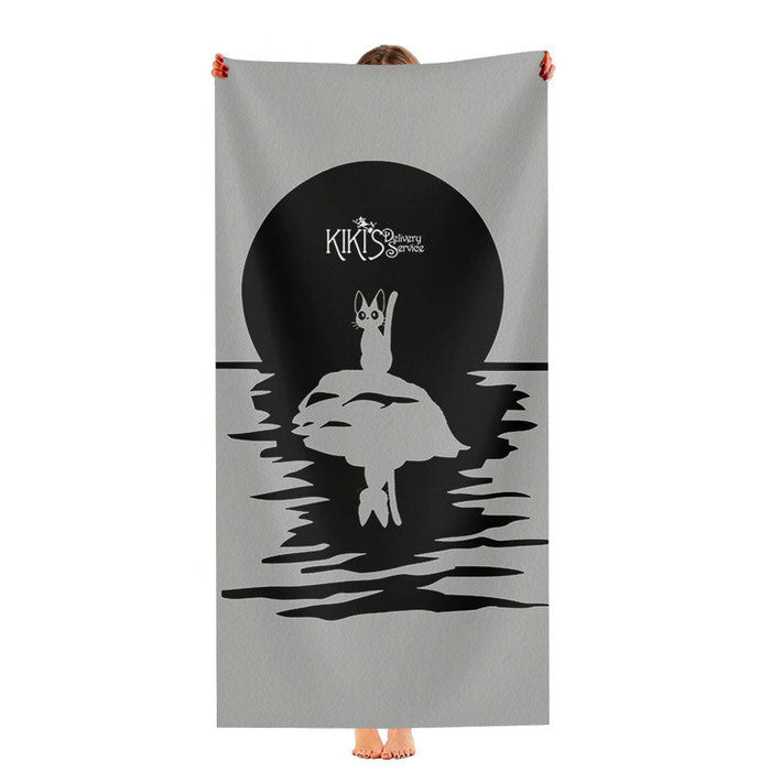 Jiji Kiki'S Delivery Service Cat Silhouette Soft Luxury Bathroom Towels