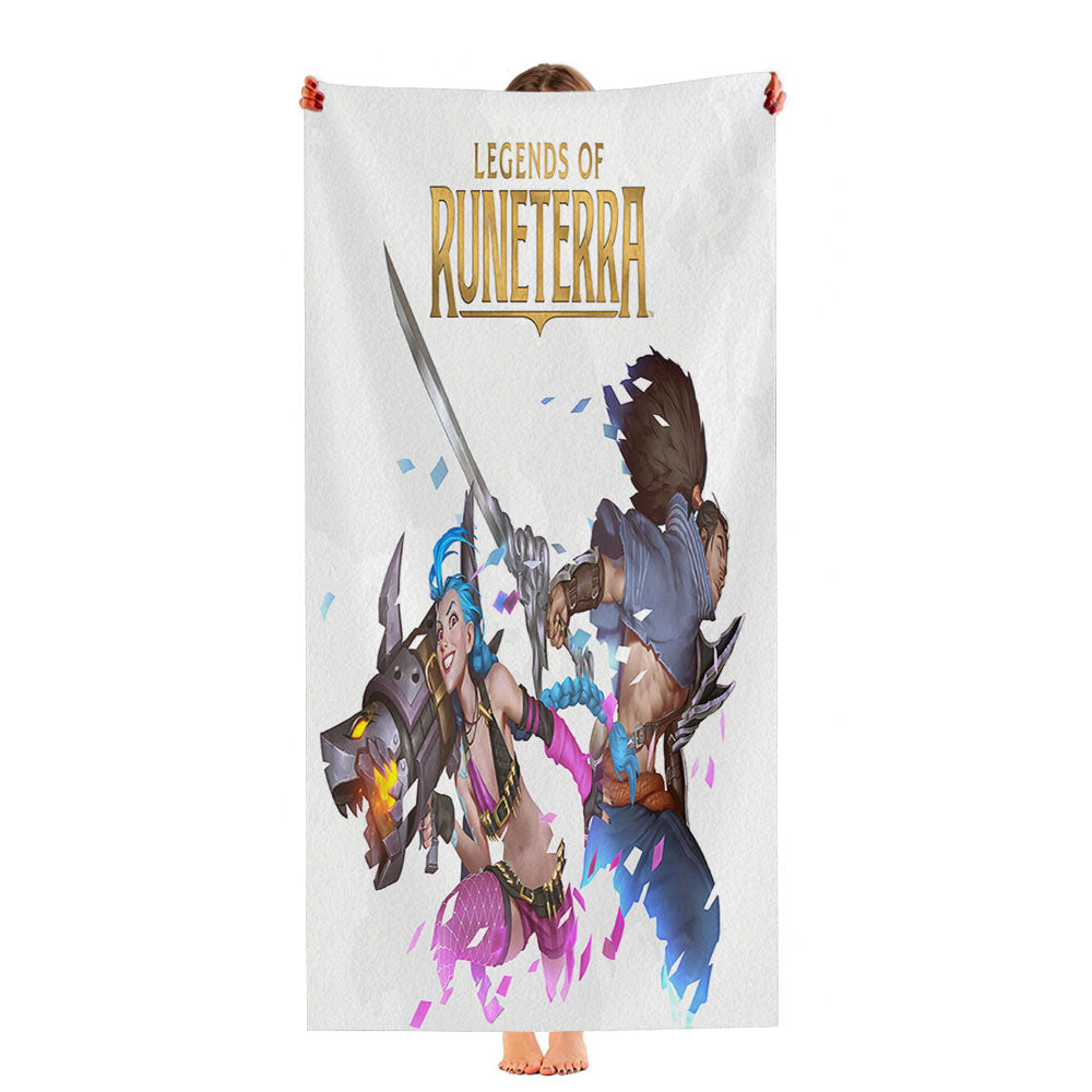 Jinx Yasuo Lol Legends Of Runeterra Ultra-Soft Luxury Bathroom Towels