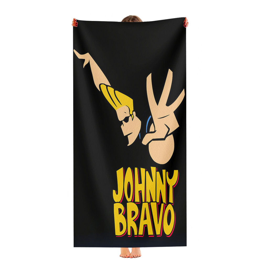 Johnny Bravo Dance On Black Ultra-Soft Luxury Bathroom Towels