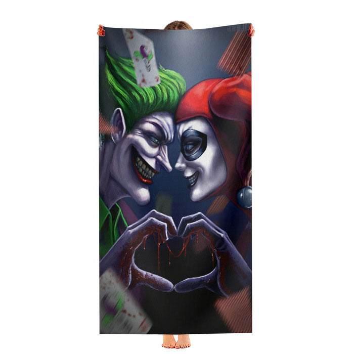 Joker Harley Quinn Smile Soft Luxury Bathroom Towels