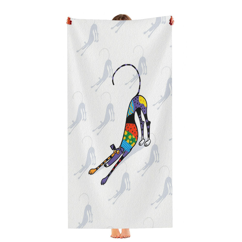 Kaleidoscope Bowdown Dog Ultra-Soft Luxury Bathroom Towels