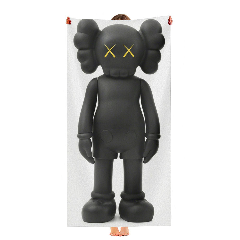 Kaws Companion Open Edition Vinyl Black Ultra-Soft Luxury Bathroom Towels