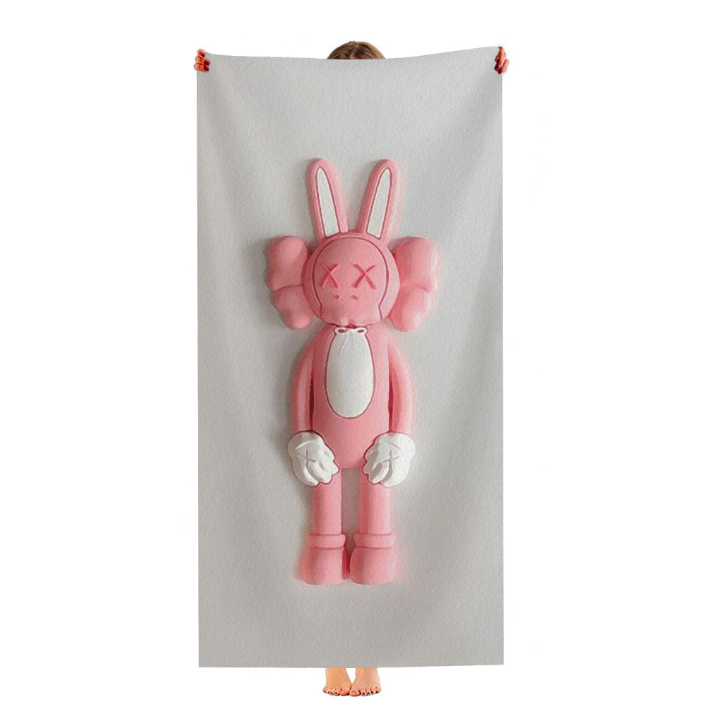 Kaws X Pink Rabbit Ultra-Soft Luxury Bathroom Towels