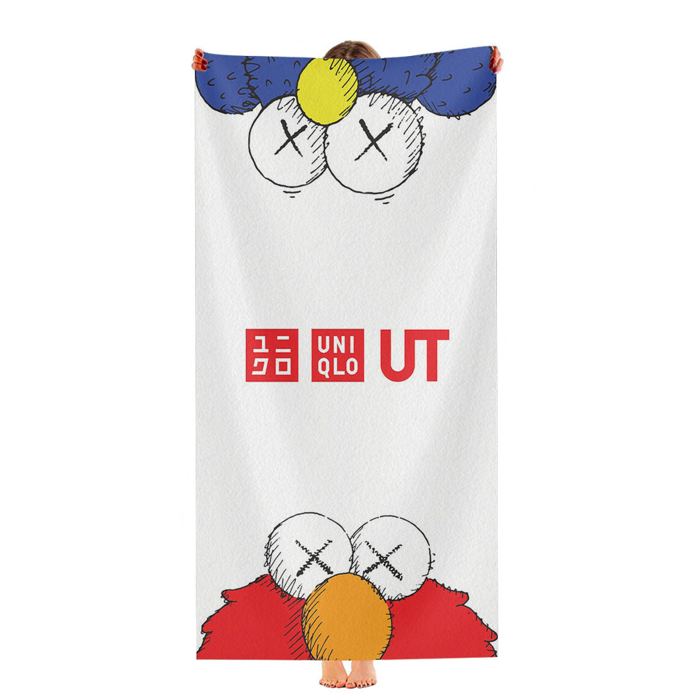 Kaws X Uniqlo Sesame Street 1 Ultra-Soft Luxury Bathroom Towels