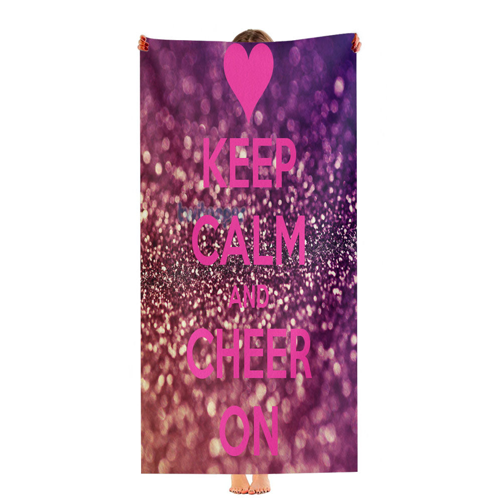 Keep Calm And Cheer On Cheerleading Ultra-Soft Luxury Bathroom Towels