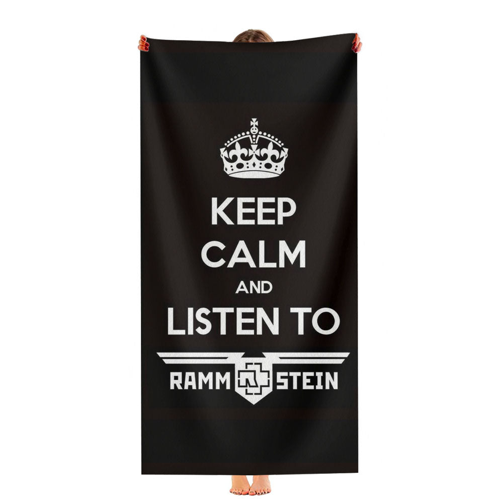 Keep Calm And Listen Rammstein Ultra-Soft Luxury Bathroom Towels