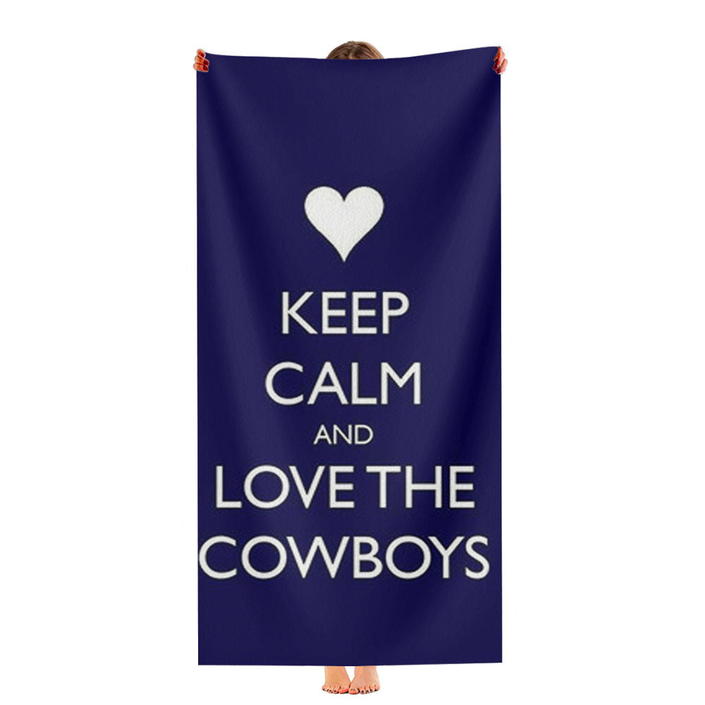 Keep Calm And Love The Cowboys Ultra-Soft Luxury Bathroom Towels