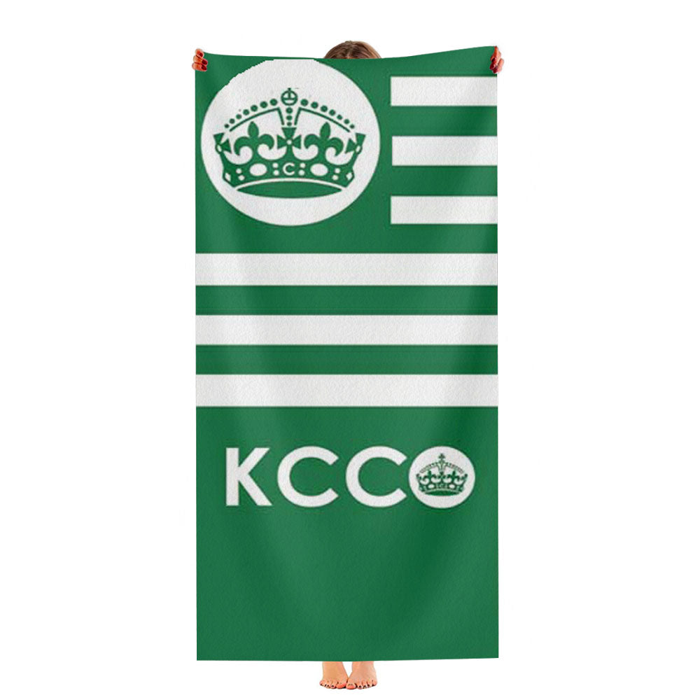 Keep Calm Chive On Green Shape Ultra-Soft Luxury Bathroom Towels