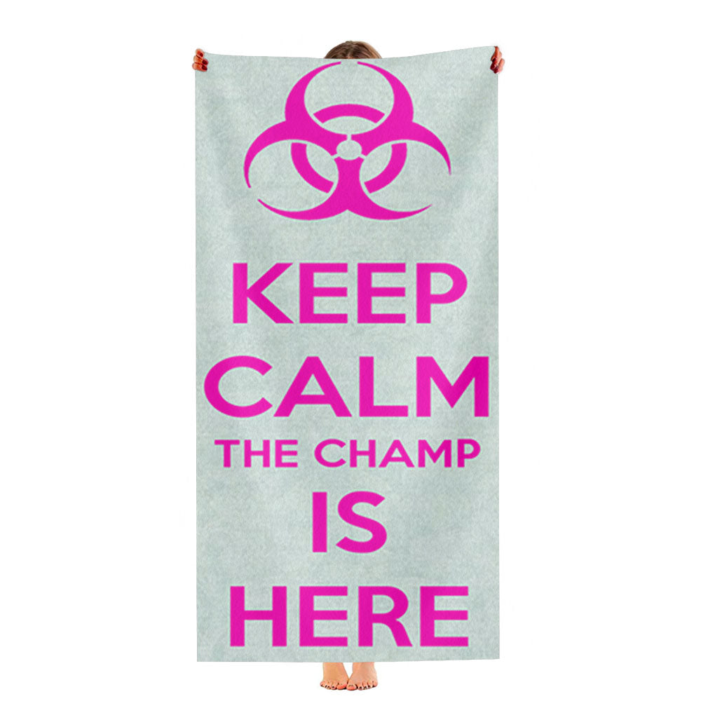 Keep Calm The Champ Is Here Ultra-Soft Luxury Bathroom Towels