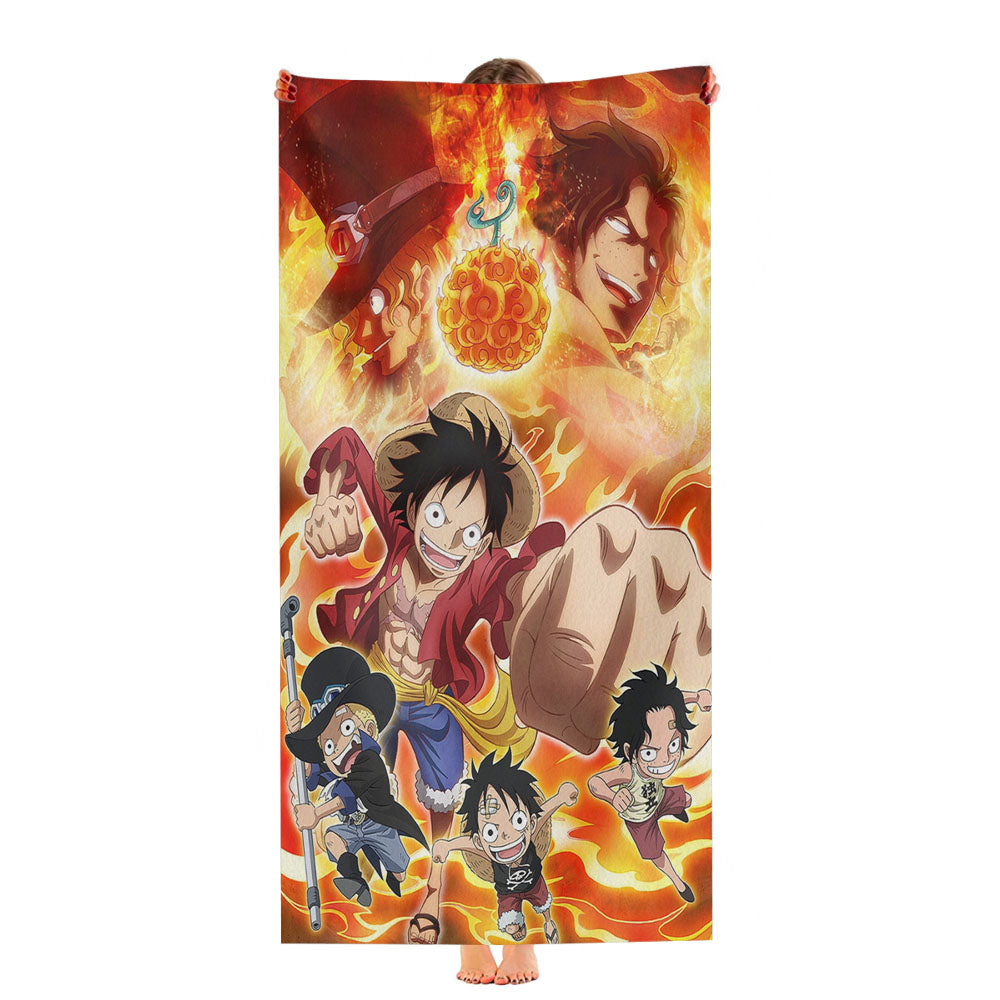 Kid Luffy Sabo And Ace One Piece Characters Ultra-Soft Luxury Bathroom Towels