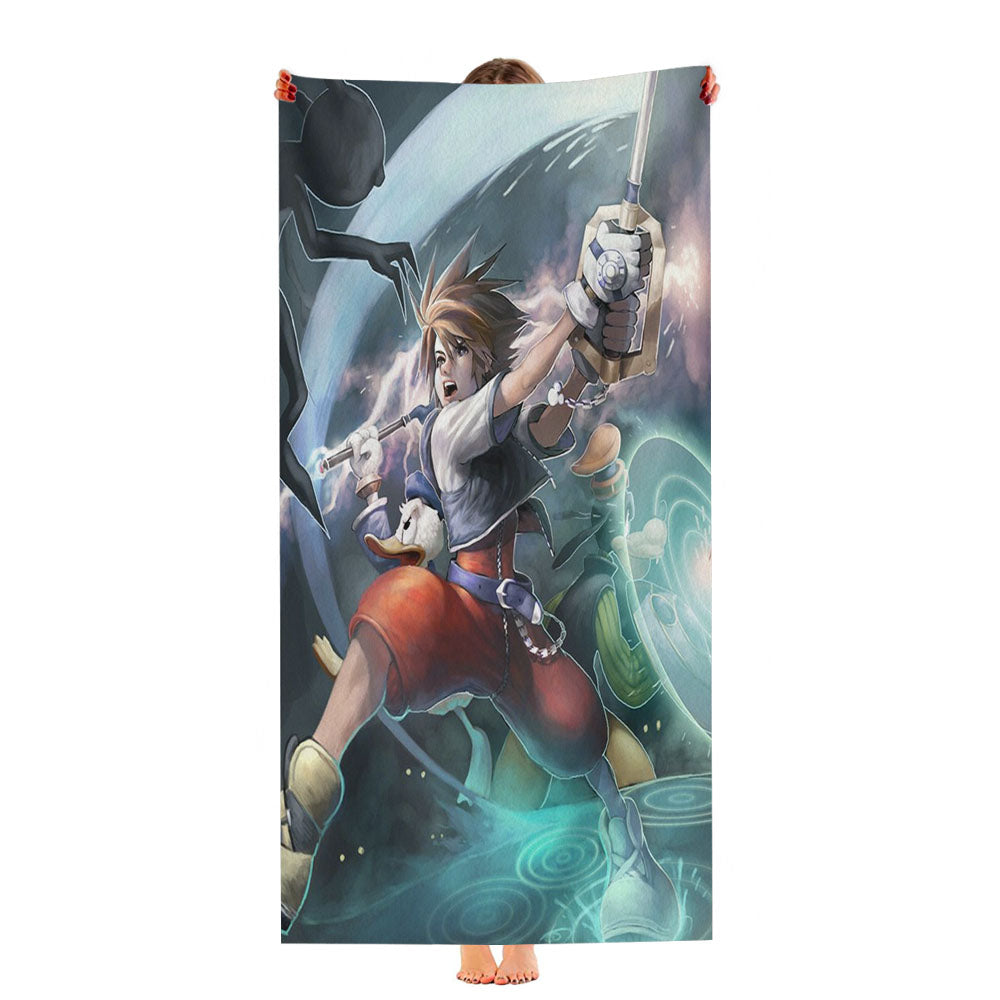 Kingdom Heart Iii Sora And Donald Duck Kill Enemy Ultra-Soft Luxury Bathroom Towels