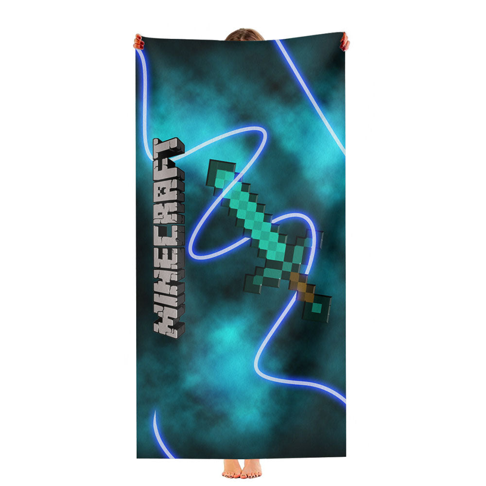 Minecraft Creeper Sword Ultra-Soft Luxury Bathroom Towels