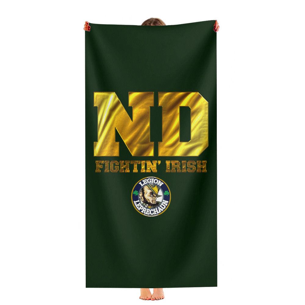 Nd Fighting Irish Gold And Green Wallpaper Ultra-Soft Luxury Bathroom Towels