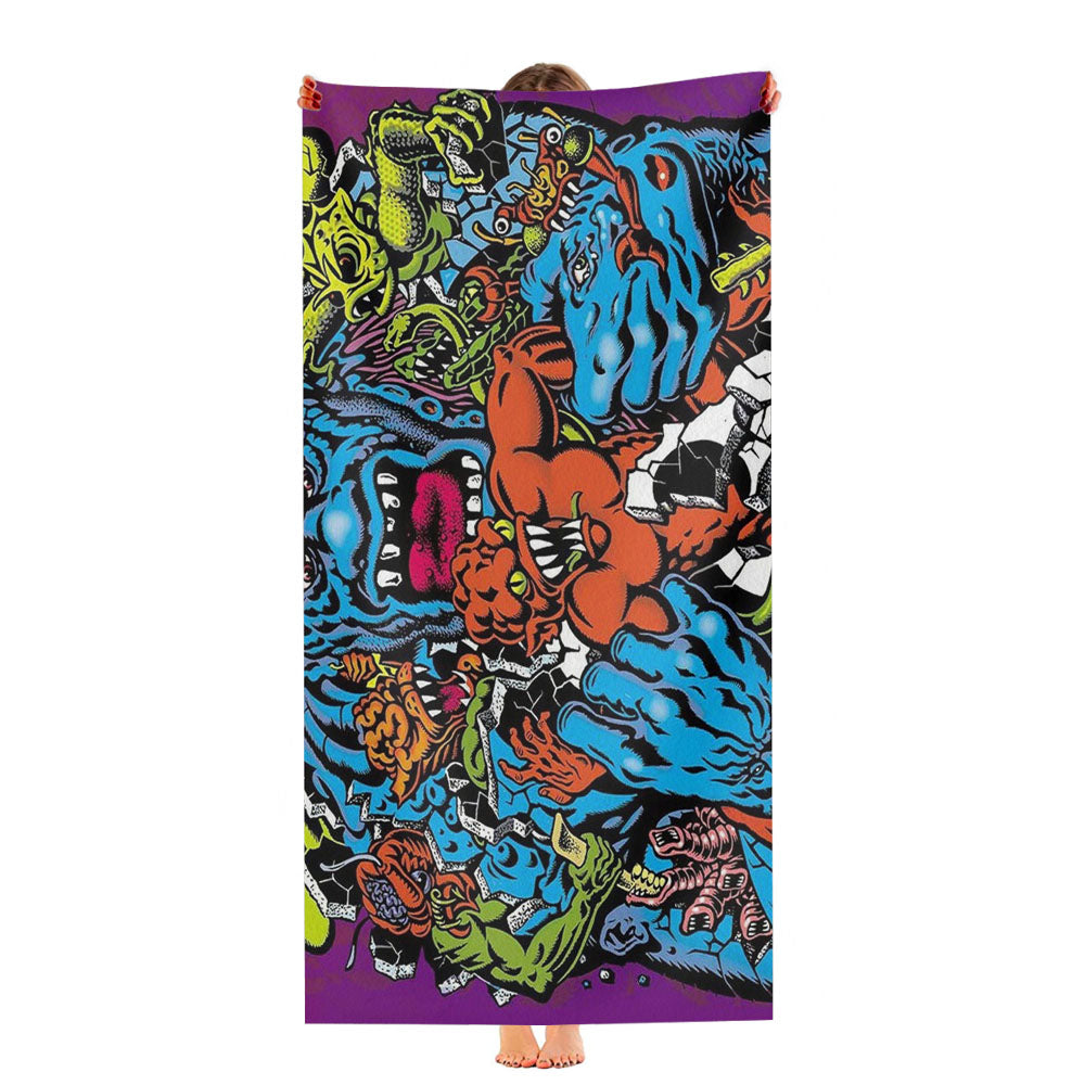 Santa Cruz Skateboard Art Ultra-Soft Luxury Bathroom Towels
