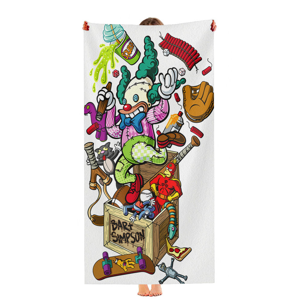 Simpsons Bar Santa Cruz Skateboards Art Ultra-Soft Luxury Bathroom Towels