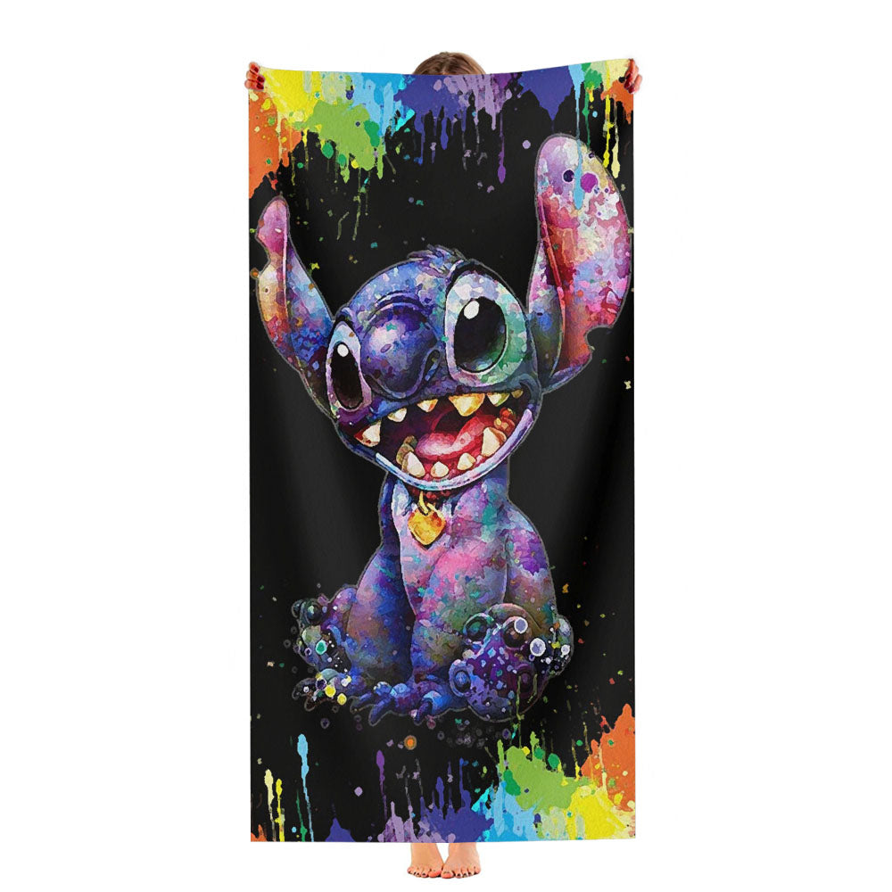 Stitch Cartoon Color Splash Ultra-Soft Luxury Bathroom Towels