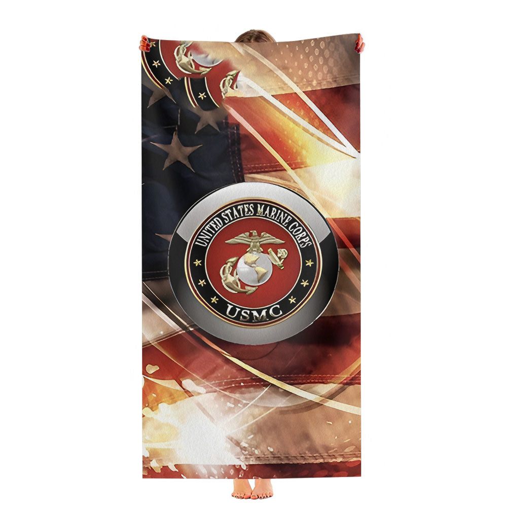 Us Marine Corps Usmc 2 Ultra-Soft Luxury Bathroom Towels