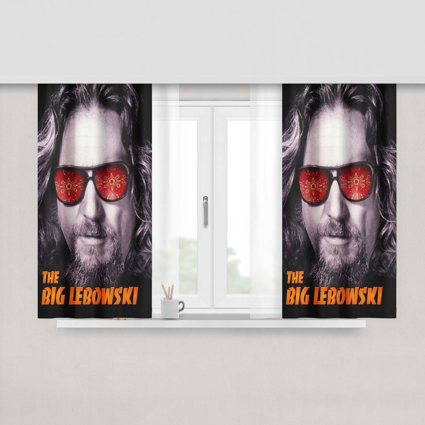 Big Lebowski Dude Peach Skin Window Curtains