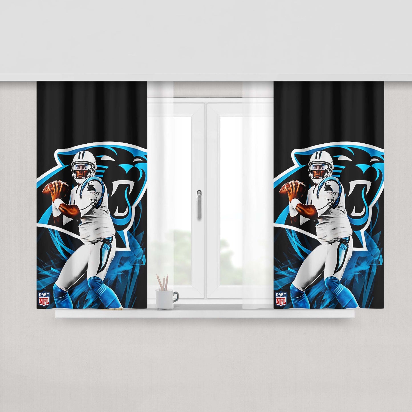 Cam Newton Carolina Panthers Peach Skin Window Curtains