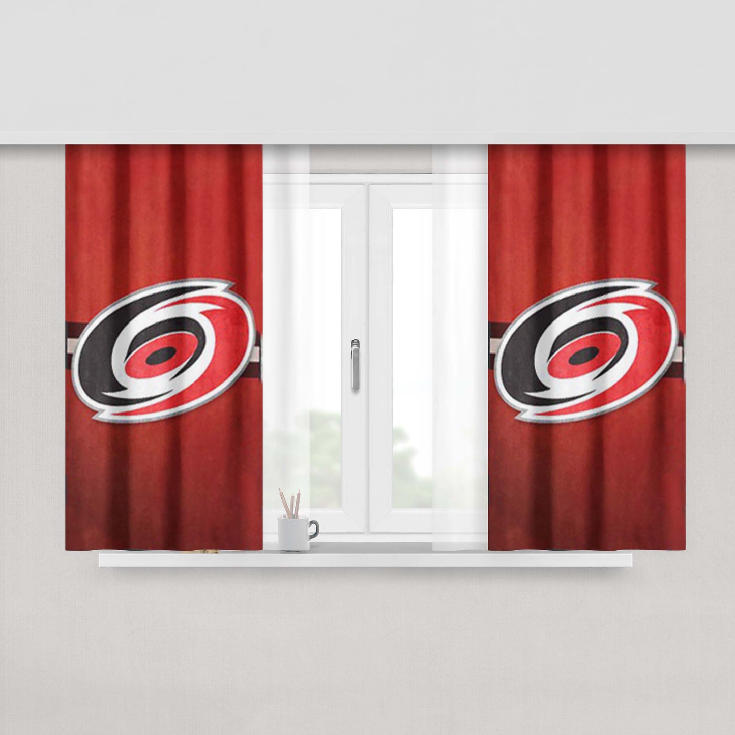 Carolina Hurricanes Peach Skin Window Curtains
