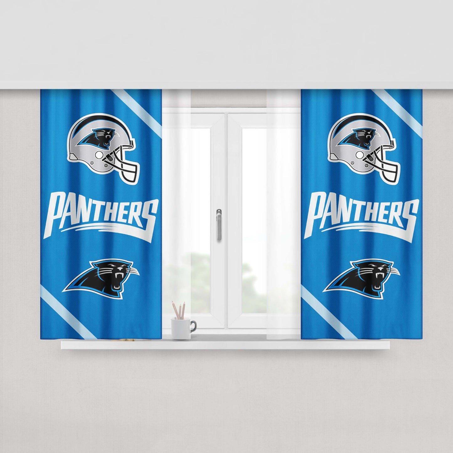 Carolina Panthers Wallpaper Peach Skin Window Curtains