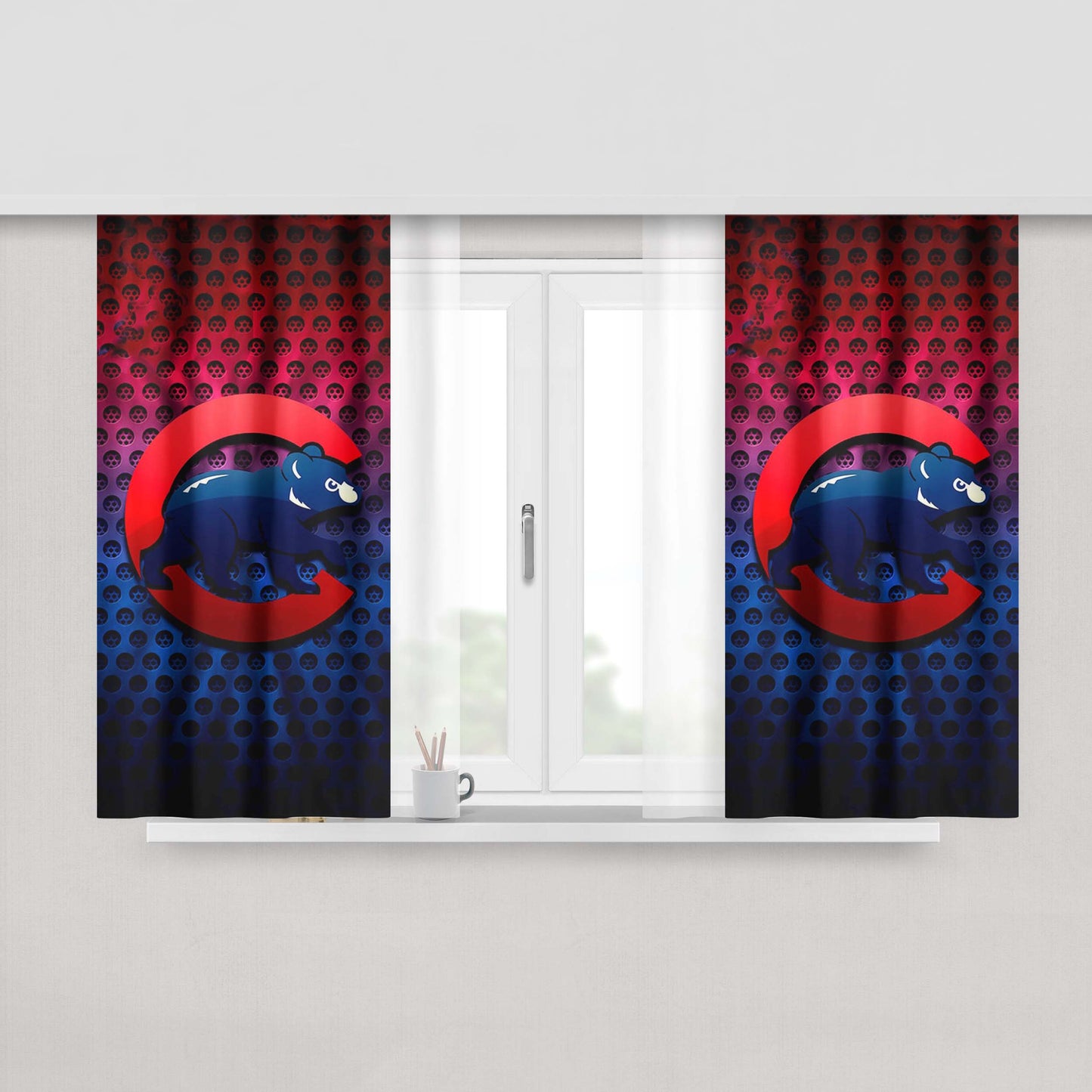 Chicago Cubs New Peach Skin Window Curtains