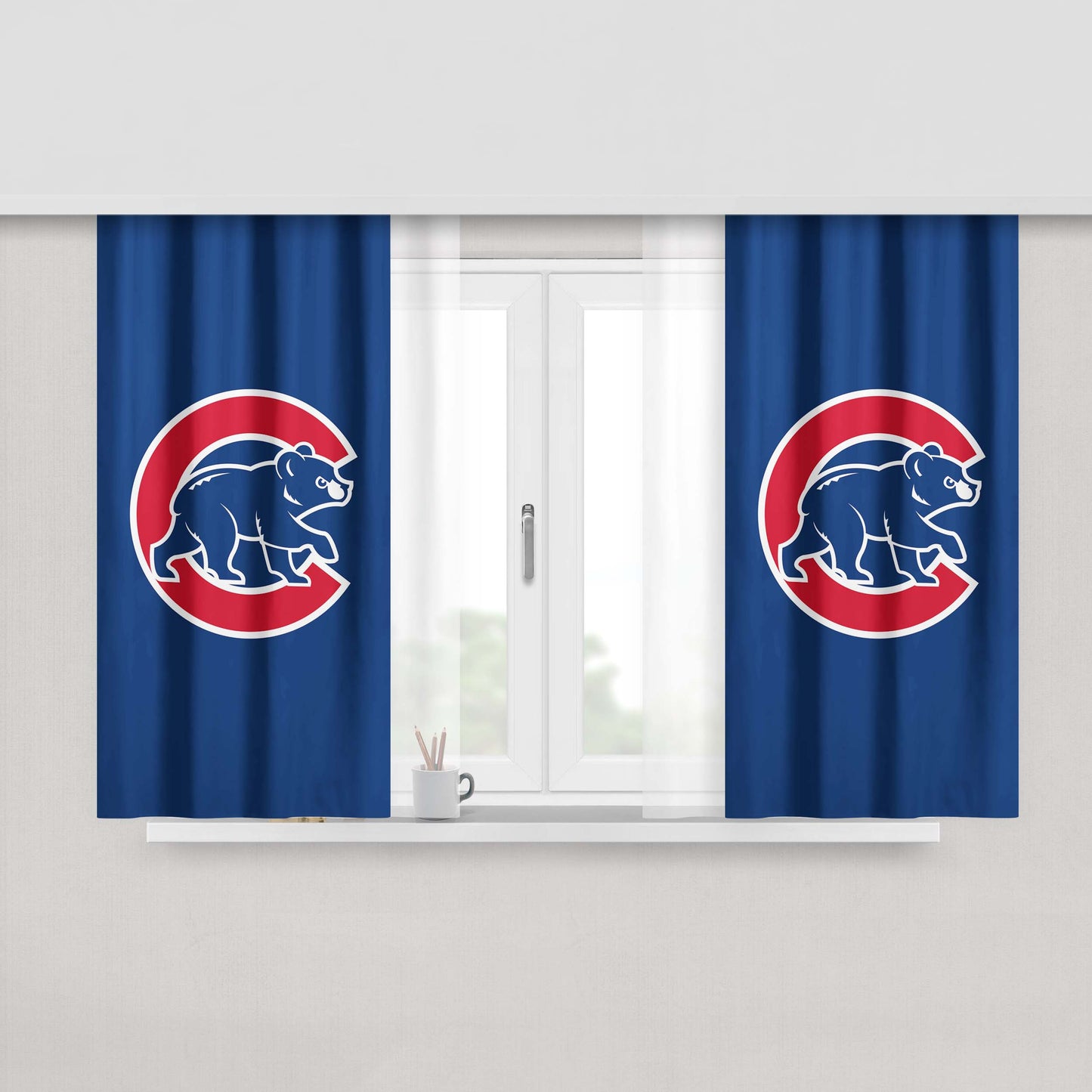 Chicago Cubs Nfl Peach Skin Window Curtains