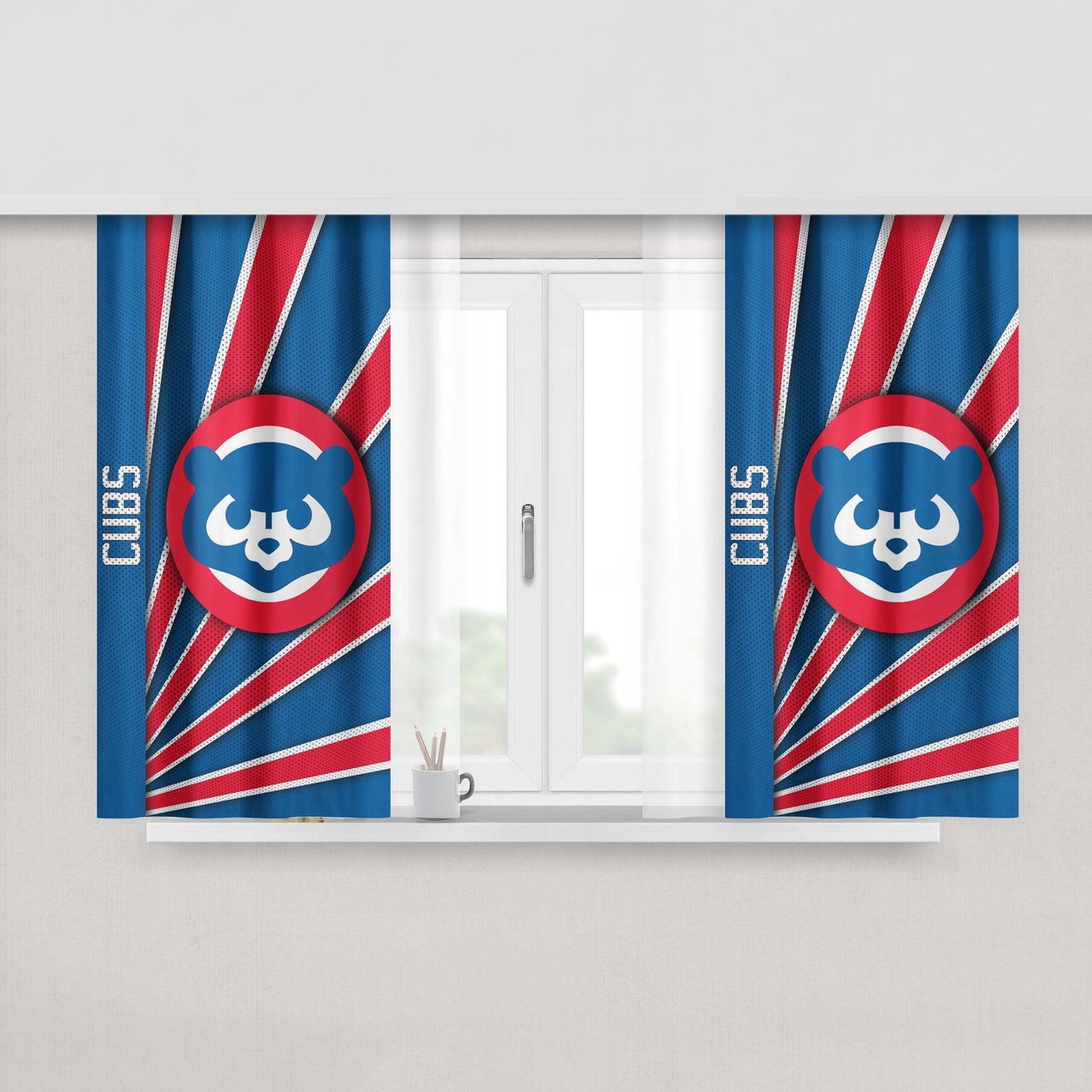 Chicago Cubs Tex Peach Skin Window Curtains